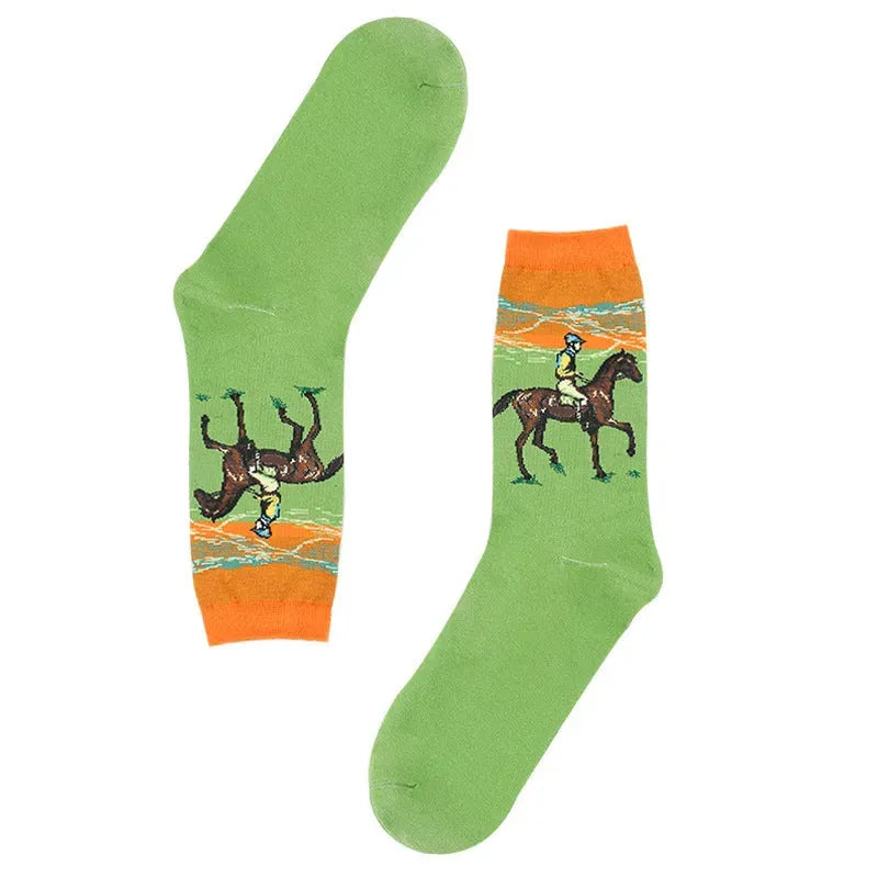 European And American Retro Abstract Art Van Gogh Oil Painting Socks - Bellarte Enchanté European And American Retro Abstract Art Van Gogh Oil Painting Socks